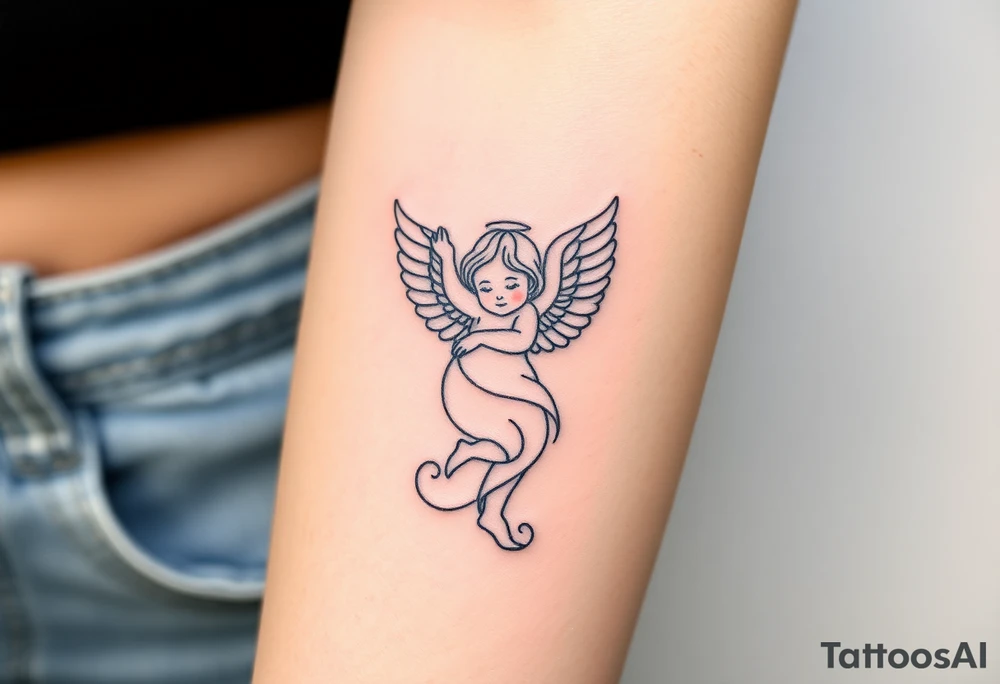 Honouring an angel baby and rainbow baby tattoo idea