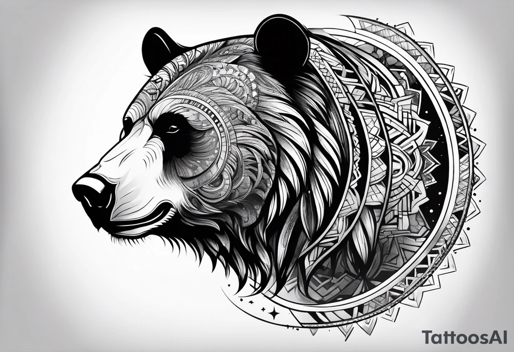 Cosmic bear tattoo idea