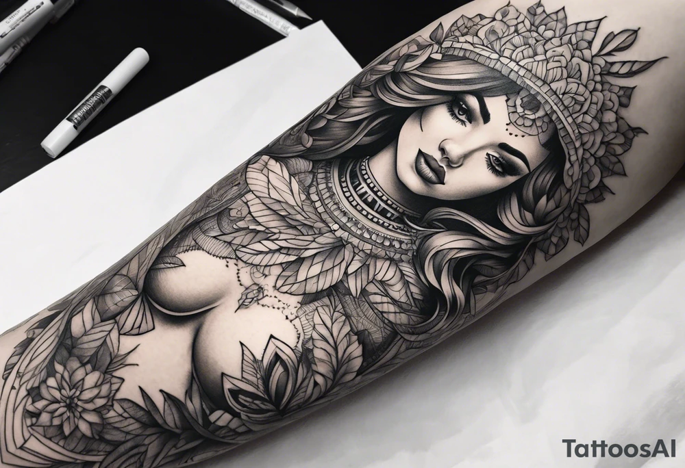 Thigh tattoo for female tattoo idea
