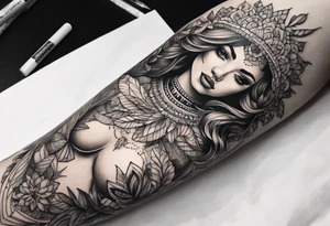 Thigh tattoo for female tattoo idea