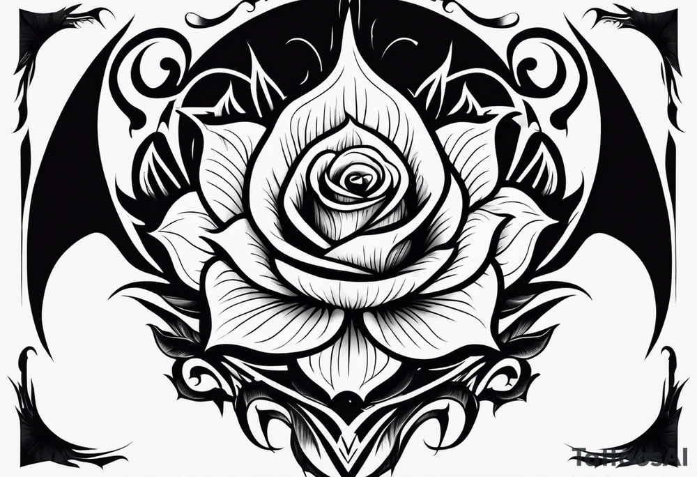 Flames,rose, Lucifer Symbol tattoo idea