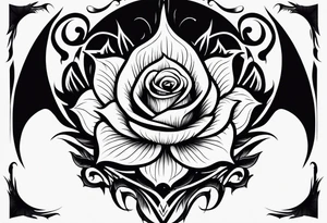Flames,rose, Lucifer Symbol tattoo idea