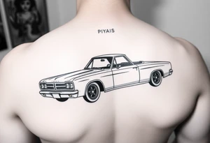 Black and white tattoo of Plymouth bender car tattoo idea