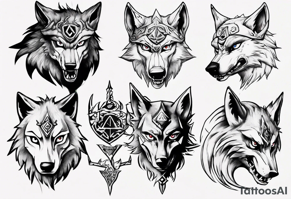 wolf head from zelda twilight princess tattoo idea