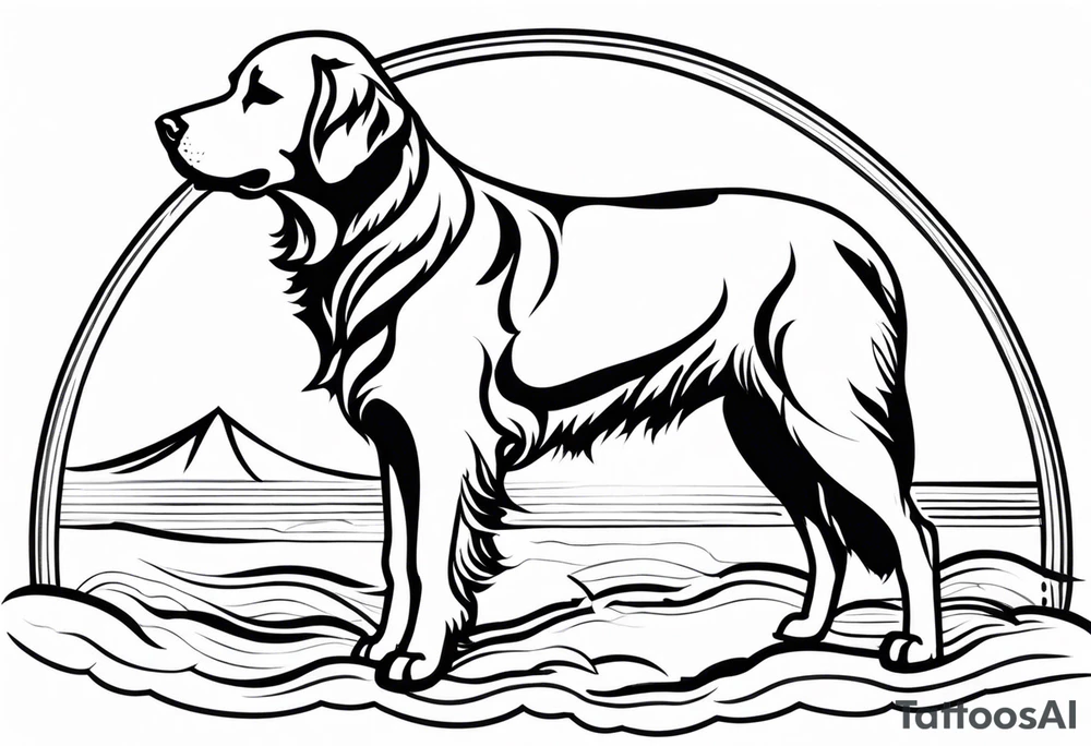 a golden retriever in plain white karate gis tattoo idea