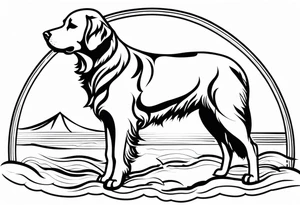 a golden retriever in plain white karate gis tattoo idea