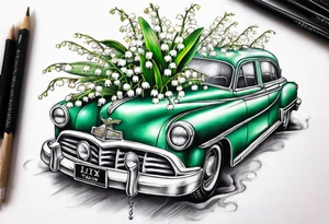 lily of the valley and taxis bacata tattoo idea