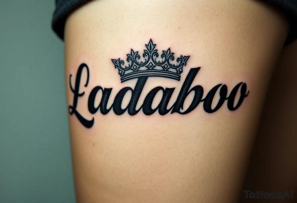 the name ladaboo with a crown tattoo idea