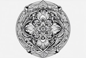 Columbia culture tattoo idea on leg/leg sleeve tattoo idea