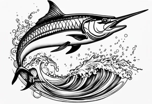 Marlin jumping tattoo idea