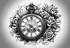 simple pocket watch tattoo idea
