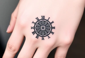 vintage roman numerals within ornate clockwork mechanism tattoo idea