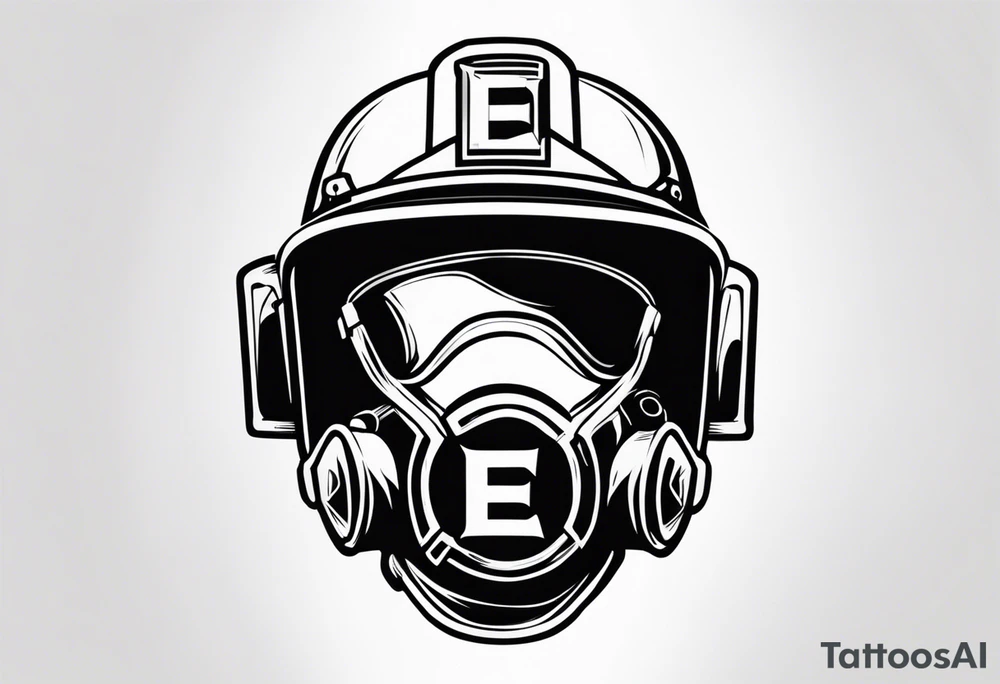 2 letters E, helmet fire fighter, right rescues tattoo idea