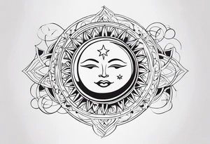 With all my heart and all my soul to the end of the universe To infinity and beyond.  sun and moon tattoo idea