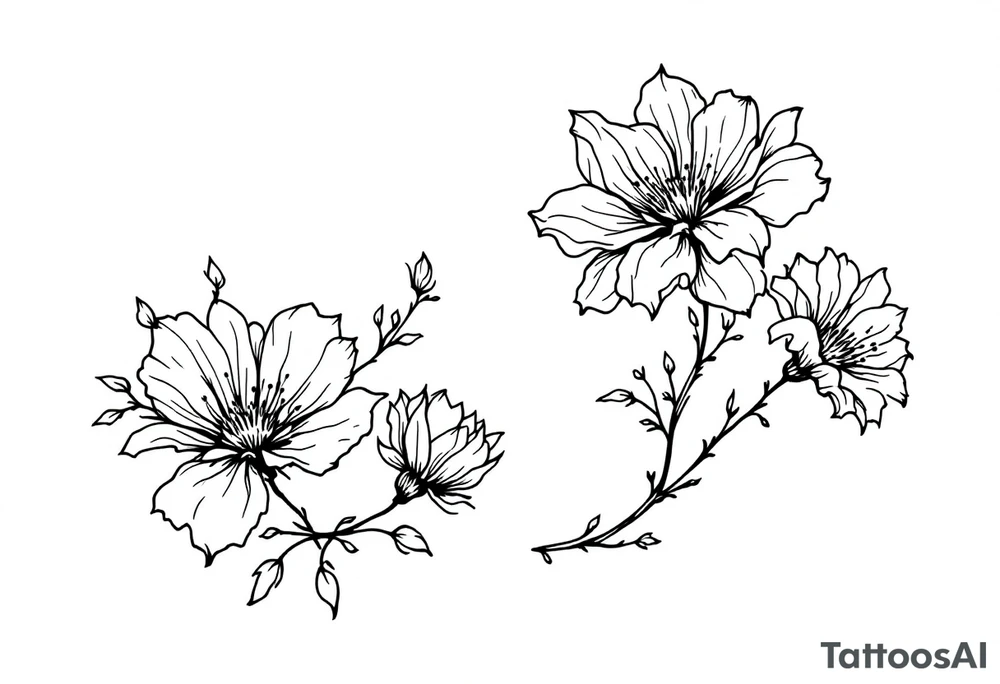 ornaments of flowers tattoo idea