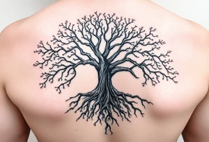 Family tree with roots for a grandfather to add names of children and grandchildren tattoo idea