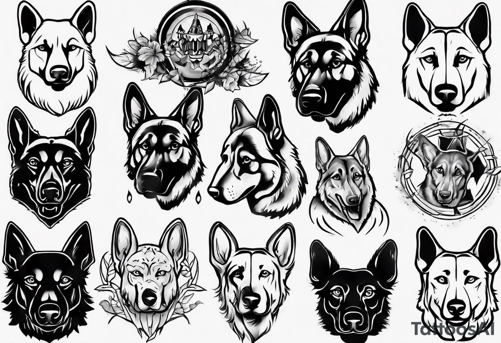 Sode profile scary German shepherd tattoo idea