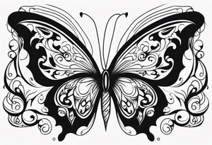 Butterfly with flames tattoo idea