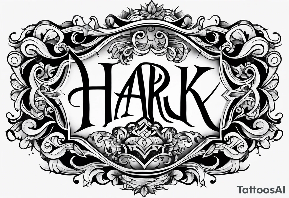 A tattoo with the word "HARK" tattoo idea