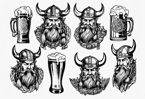 viking holding a beer tattoo idea