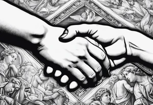 only the hands touching from the sistine chapel painting tattoo idea
