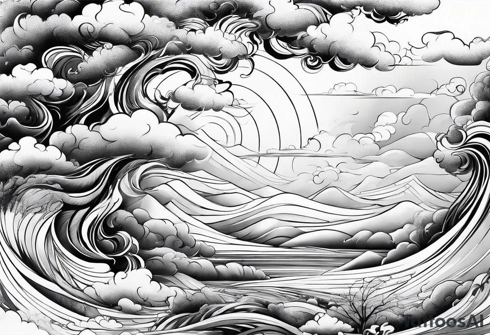 wispy clouds neojapanese tattoo idea