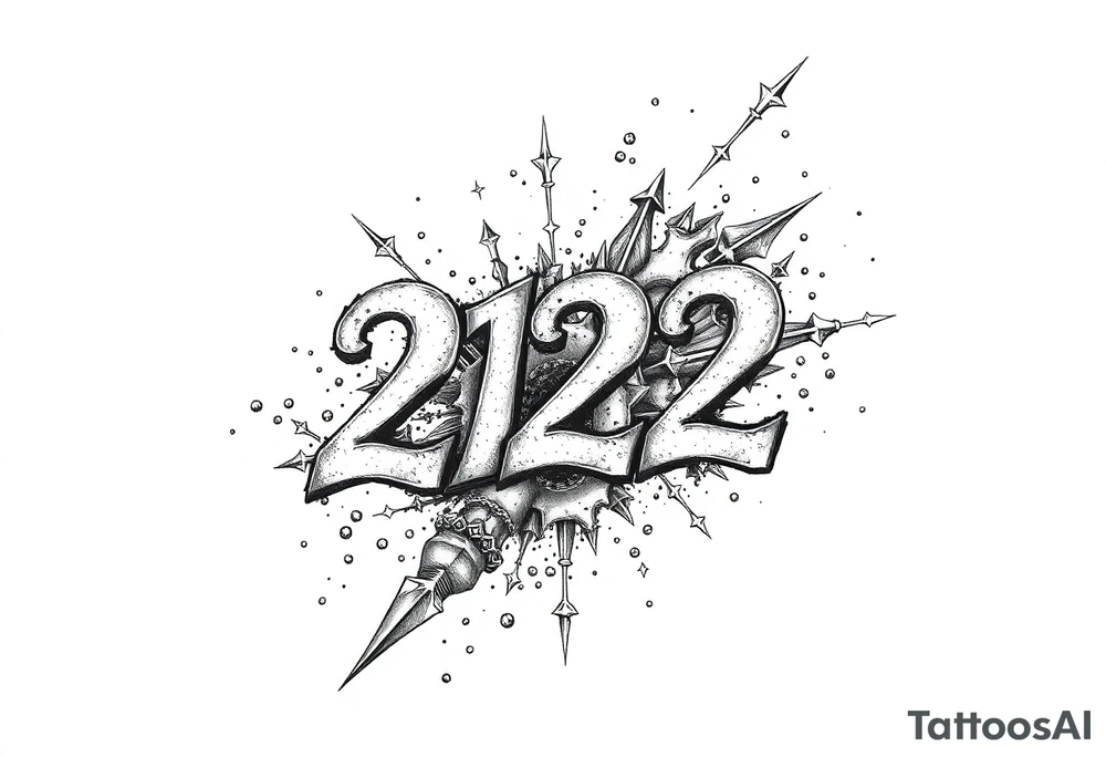 number 222 stardust tattoo idea