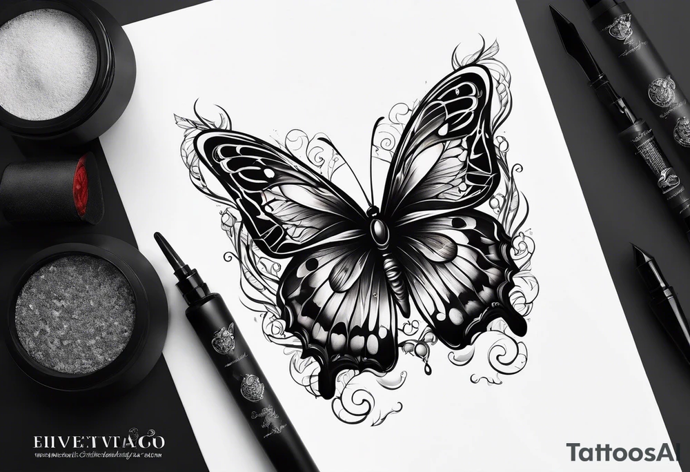 A night butterfly tattoo idea