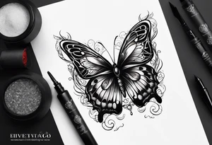 A night butterfly tattoo idea