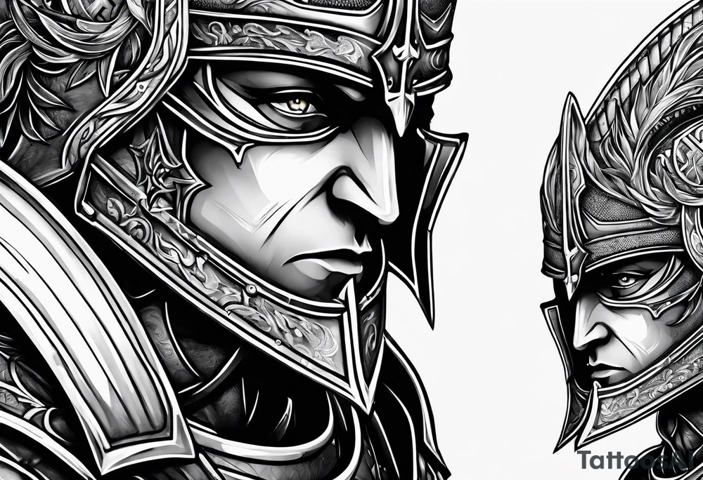 knight with heavy armor tattoo idea
