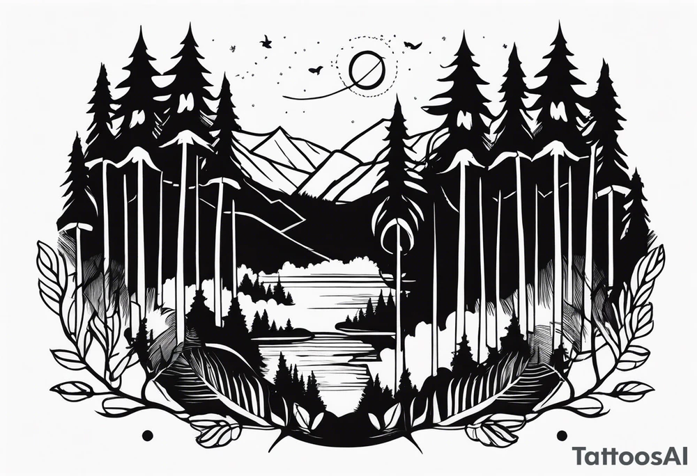 dark forest tattoo idea