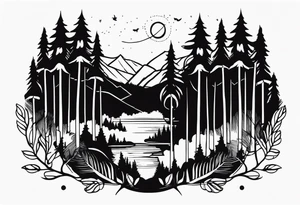 dark forest tattoo idea