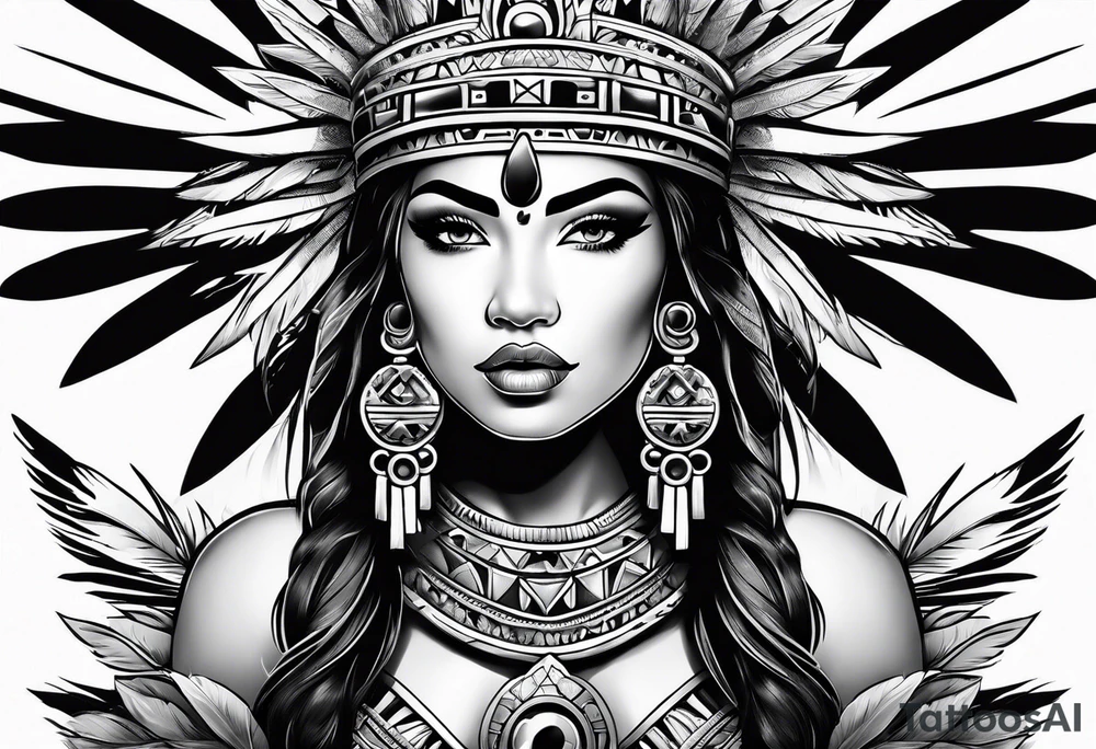 Aztec princess side princess tattoo idea