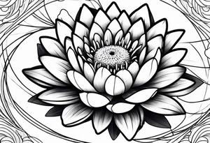 Water lily and Daisy minimalist tattoo idea