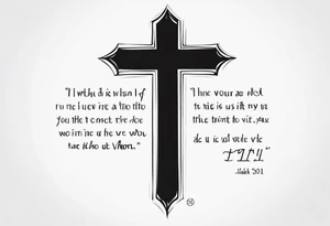 Isaiah 40:31 Bible verse with a cross below it tattoo idea