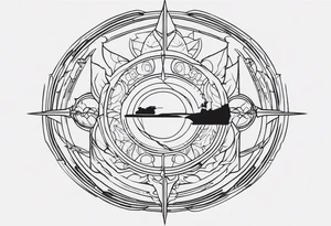 Make an image that contains elements from Star Wars, Game of Thrones, The Lord of the Rings, Demon Slayer, Pokemon, Harry Potter tattoo idea