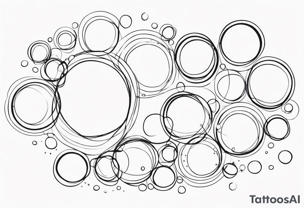 Bubbles with stars tattoo idea