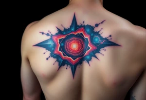 3d galaxy that seems to be under the layer of skin tattoo idea