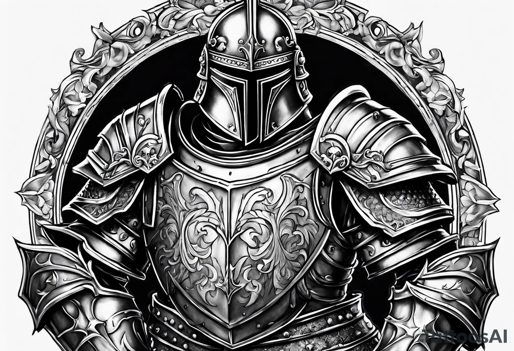 knight with heavy armor with clock and less detail tattoo idea knight with heavy armor with clock and less detail tattoo idea