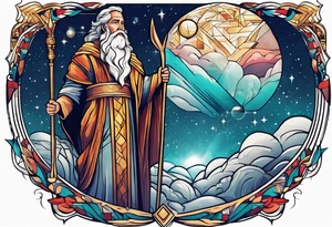 God showing Moses the universe tattoo idea