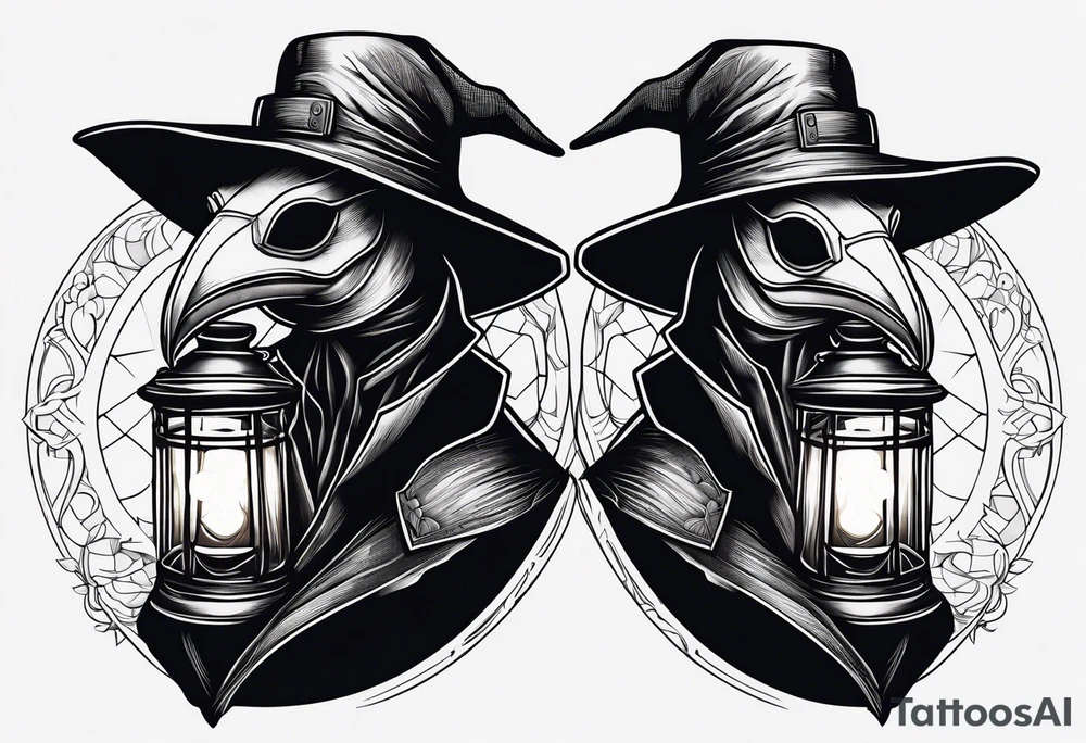 plague doctor, lantern, crook tattoo idea