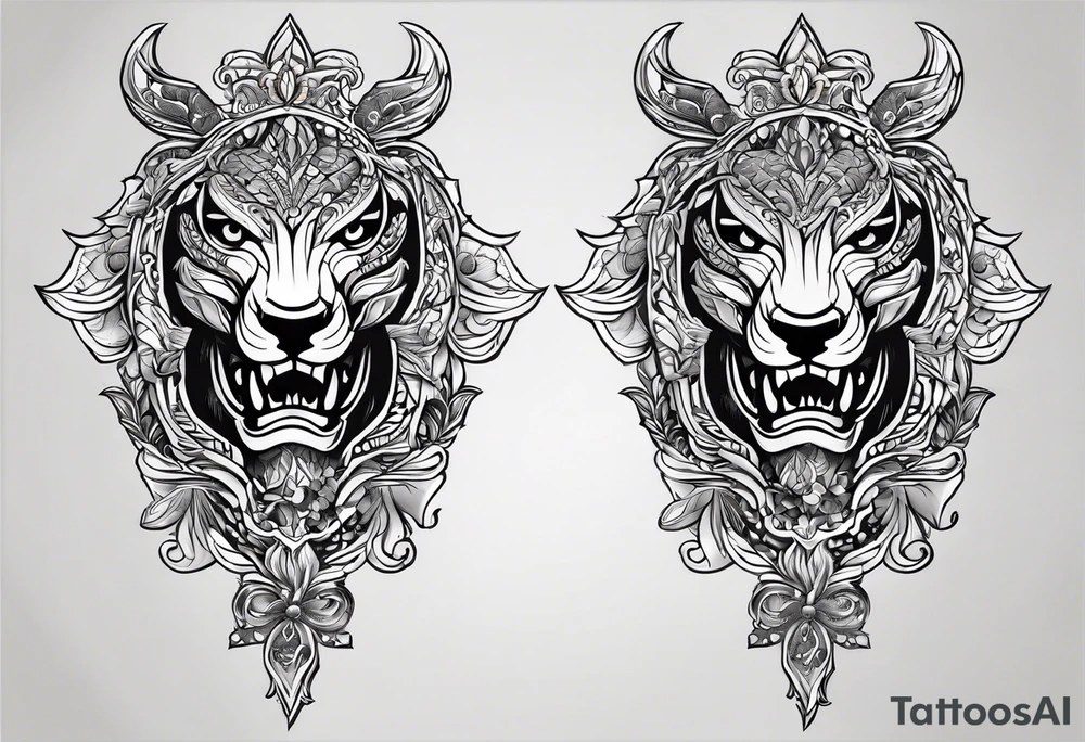 greaves front and back tattoo idea
