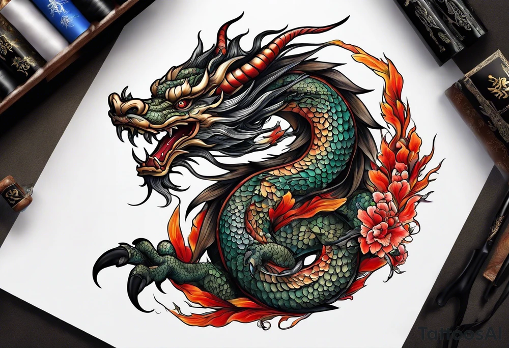 Korean dragon tattoo idea