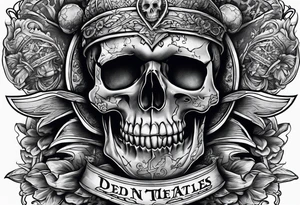 Skull dead men tell no tales text tattoo idea