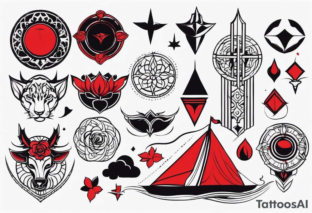 Simple design black and red tattoo for men tattoo idea