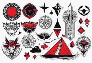 Simple design black and red tattoo for men tattoo idea