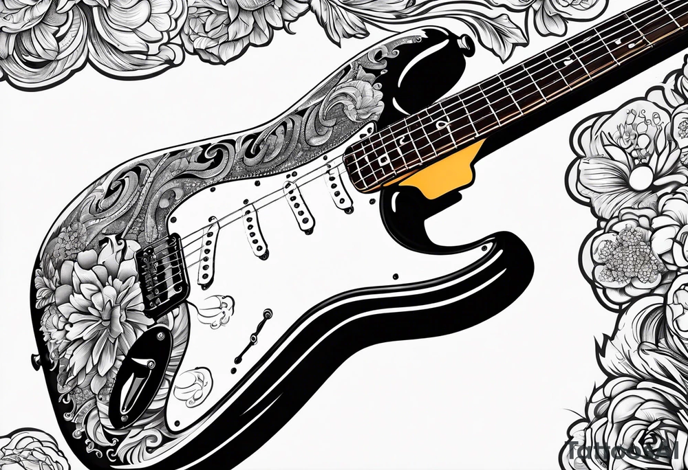 retro fender strat tattoo idea