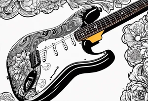 retro fender strat tattoo idea