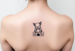 Three little pigs nursery rhyme hiding in a brick house tattoo idea