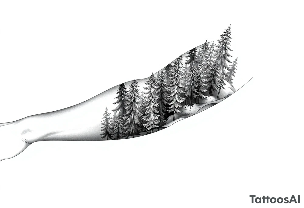 Coniferous forest forearm tattoo sleeve tattoo idea